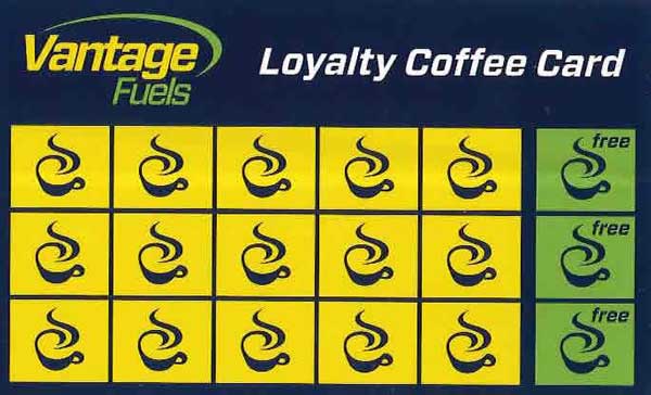 Vantage Fuels Loyalty Coffee Card